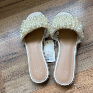 Target White Sandals Comfortable Slip-On Design